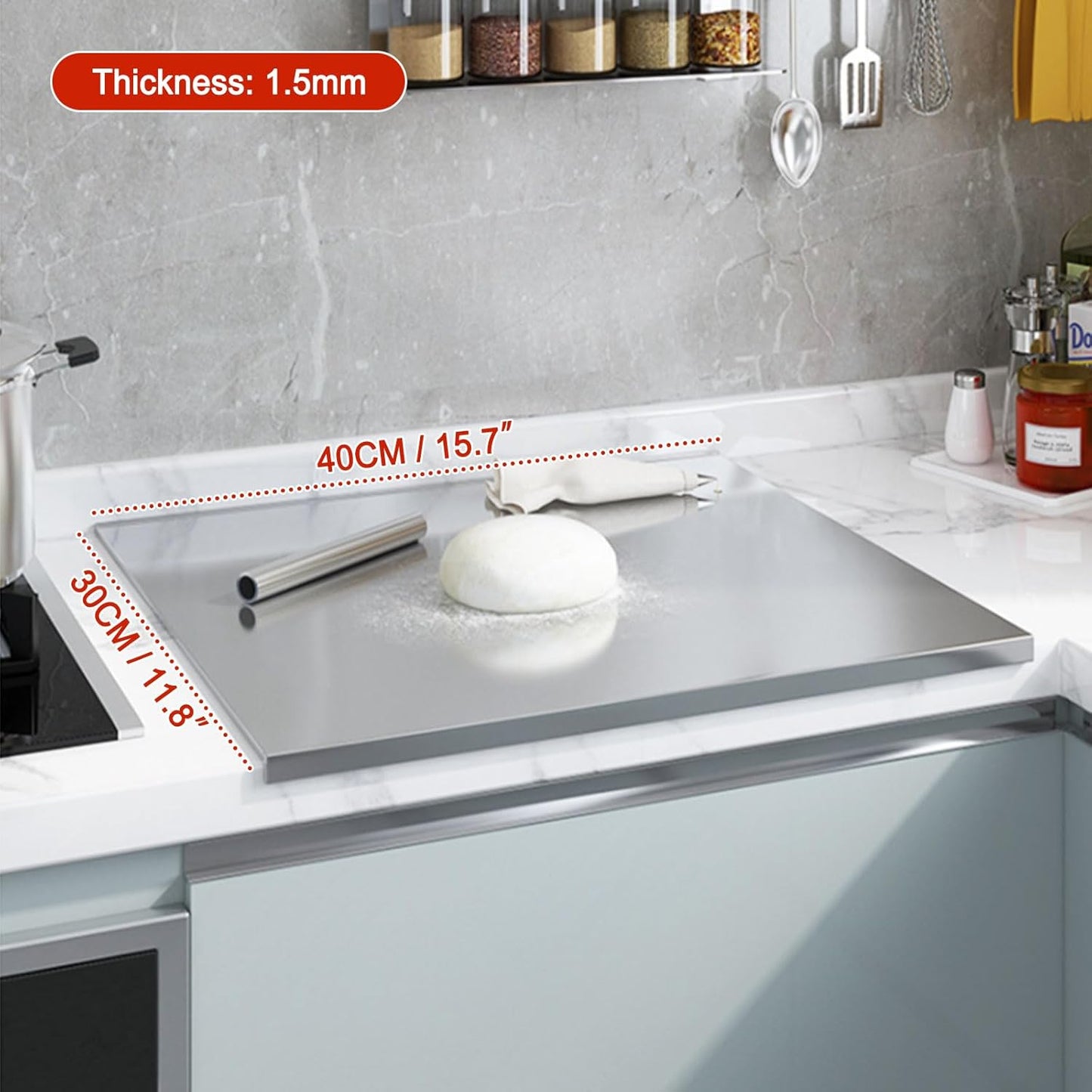 304 stainless steel kitchen chopping board, kneading panel, multi-functional cutting board