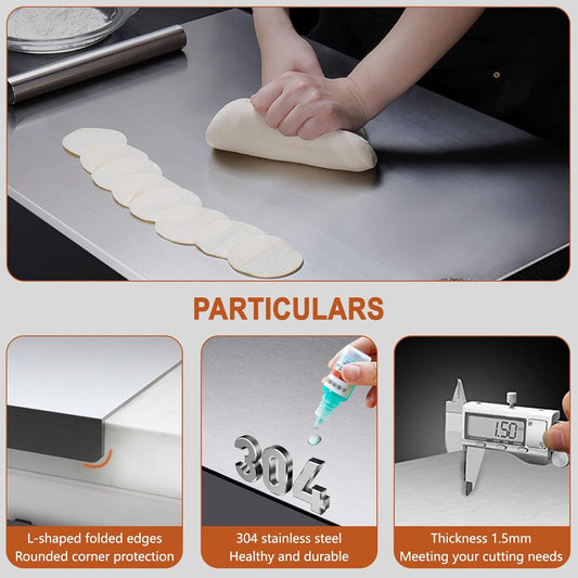 304 stainless steel kitchen chopping board, kneading panel, multi-functional cutting board