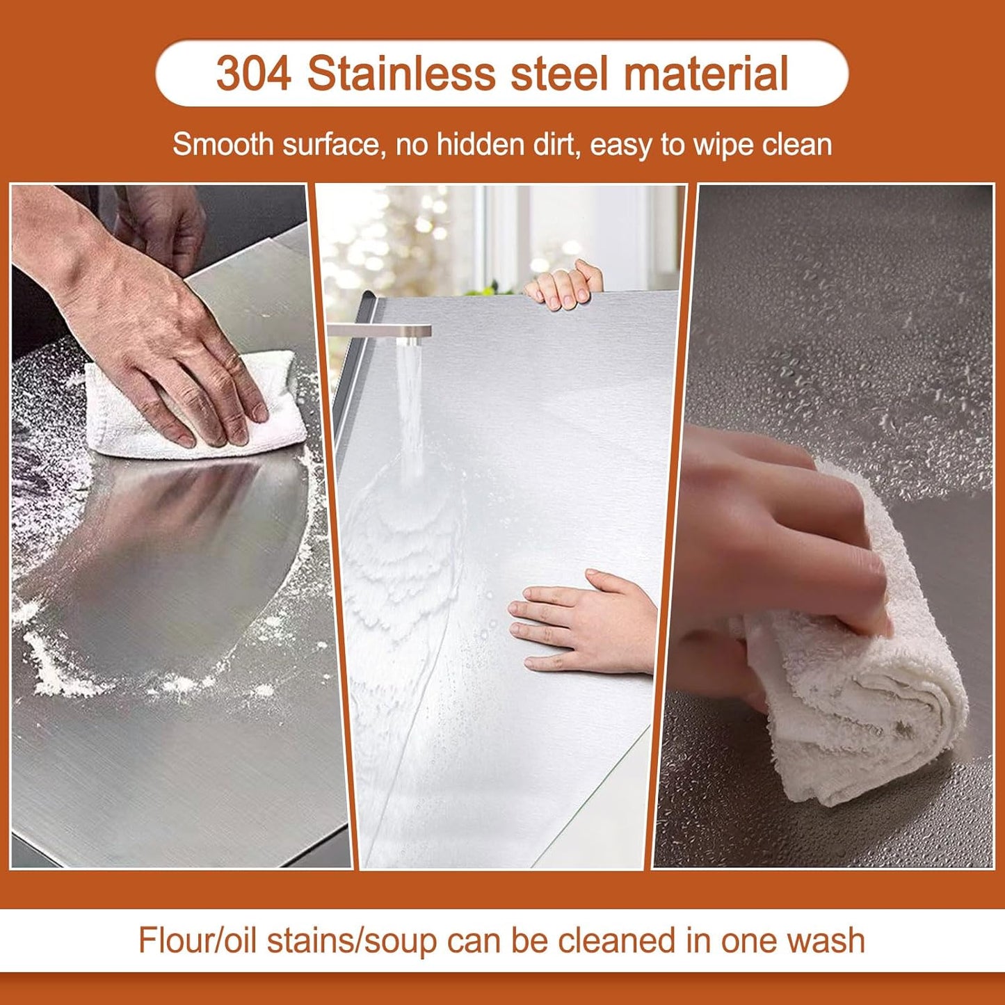 304 stainless steel kitchen chopping board, kneading panel, multi-functional cutting board